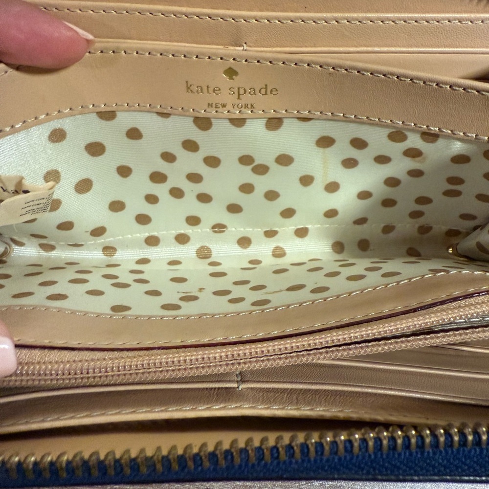 Kate Spade Wellesley Neda Zip Around Blue Wallet - Picture 4 of 9